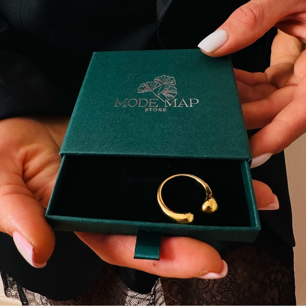 New Geometric Open Ring Fashion Golden Metal Finger Minimalist Statement - Picture 10 of 10